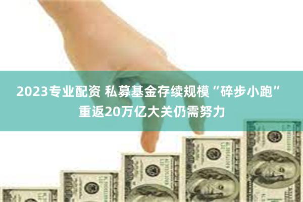 2023专业配资 私募基金存续规模“碎步小跑” 重返20万亿大关仍需努力