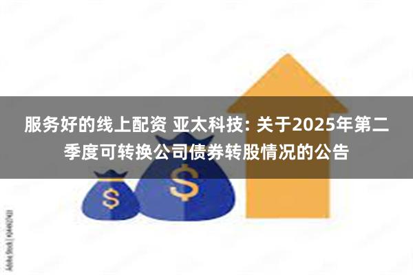 服务好的线上配资 亚太科技: 关于2025年第二季度可转换公司债券转股情况的公告