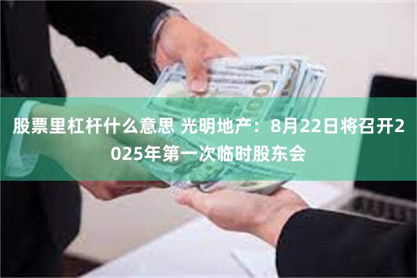 股票里杠杆什么意思 光明地产：8月22日将召开2025年第一次临时股东会